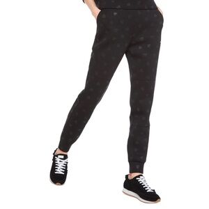 Kate Spade Black Heart Embossed Joggers Luxury Loungewear Sweatpants NWOT XS